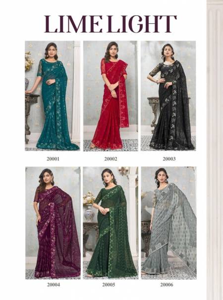 Kalista Lime Sequence Worked Party Wear Sarees Catalog
